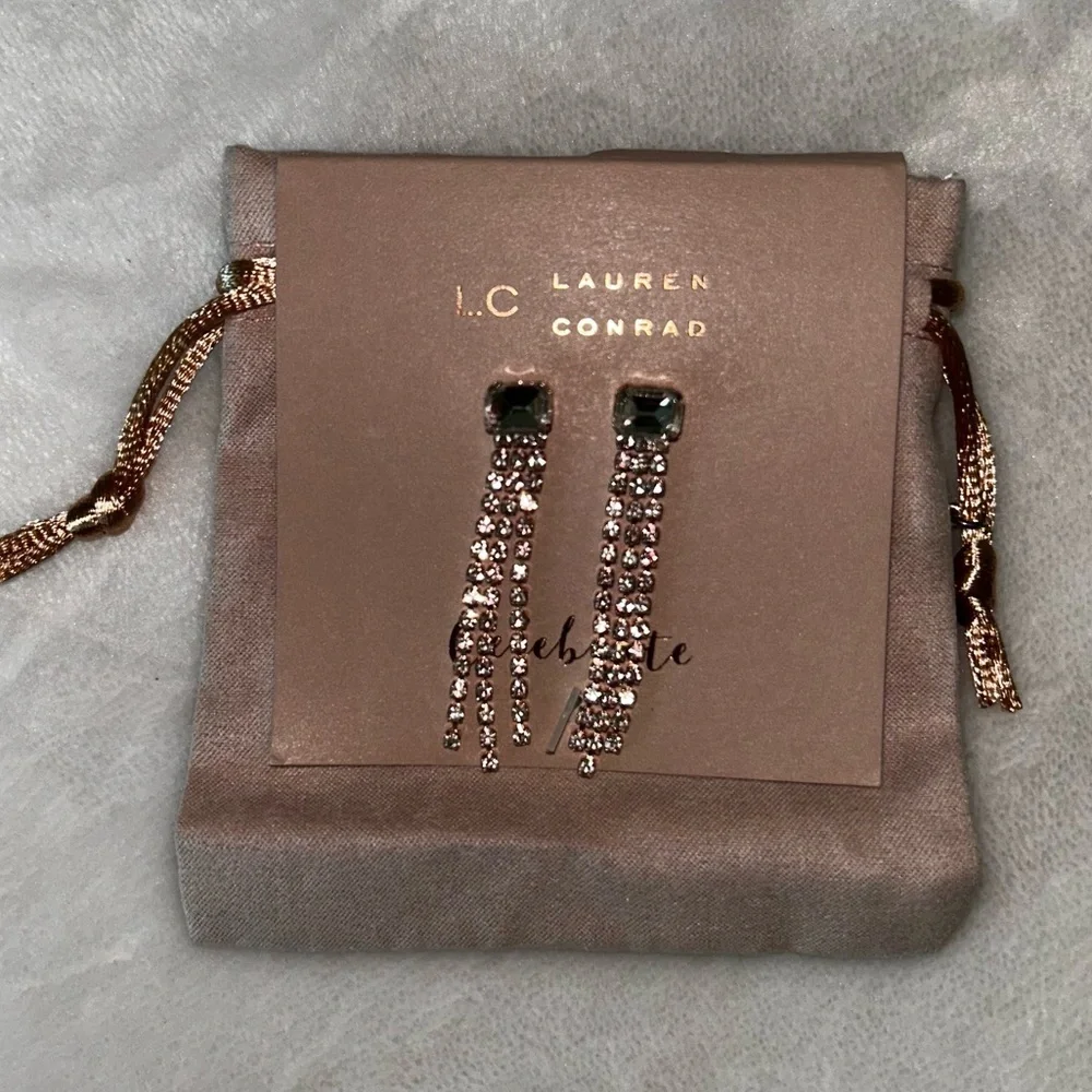 LC Lauren Conrad Rose Gold Dangle Earrings